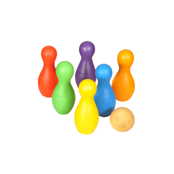 Wooden Rainbow Bowling Set