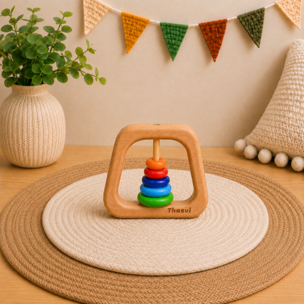 Wooden Rainbow Rattle
