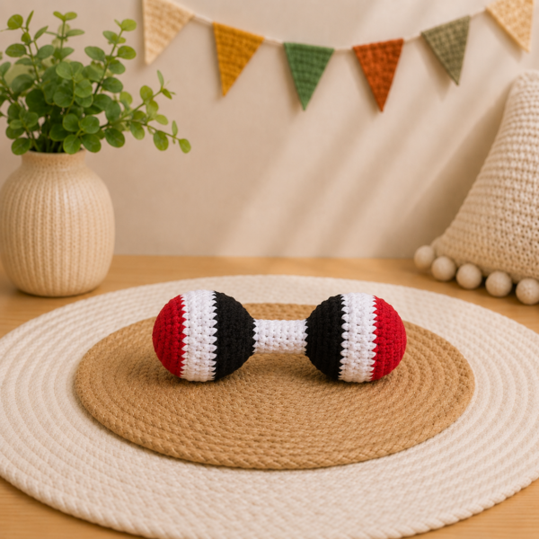 High Contrast Crochet Rattle